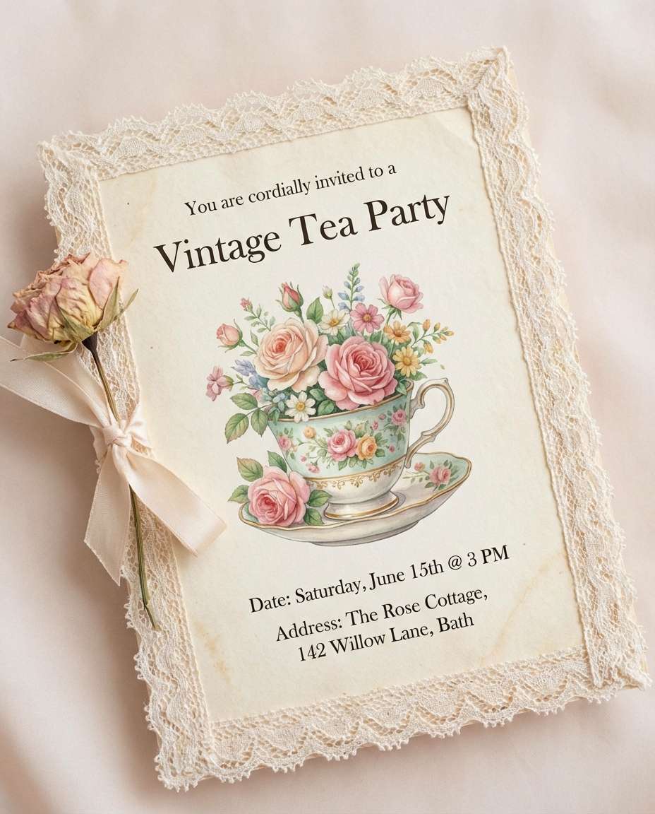 tea party vintage photo