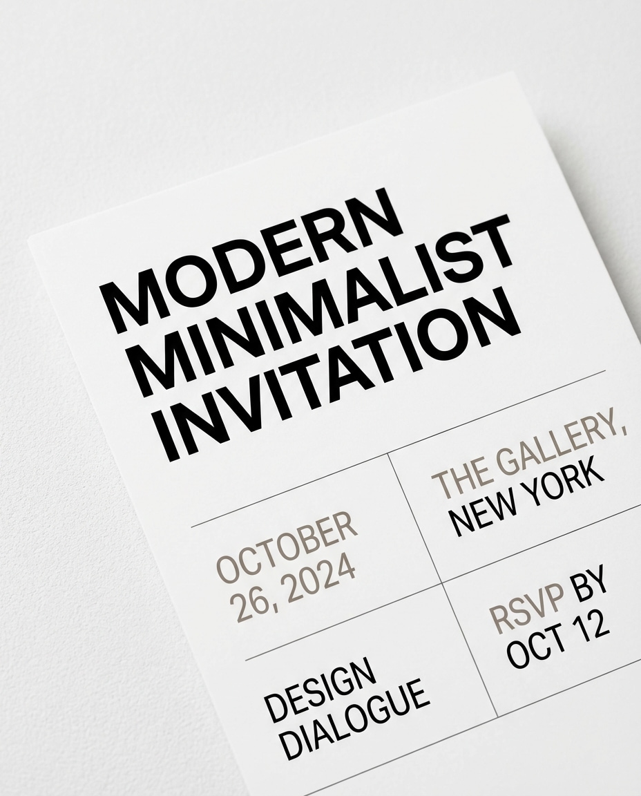 modern minimal evite photo