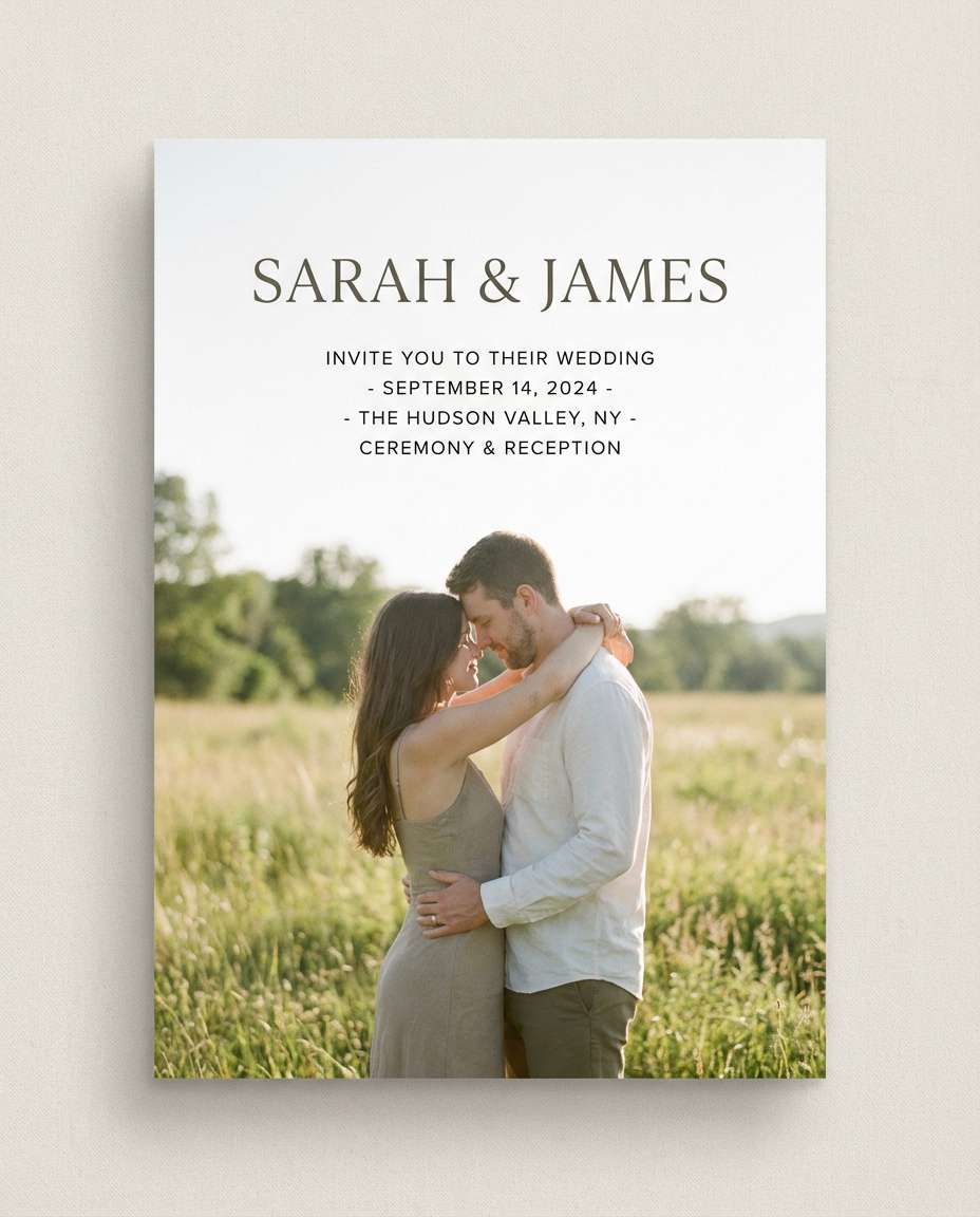 minimal photo wedding invite photo