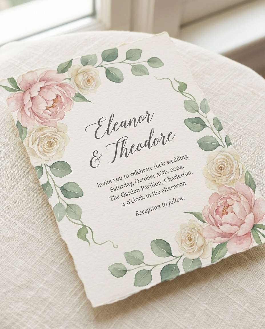 watercolor floral garden photo