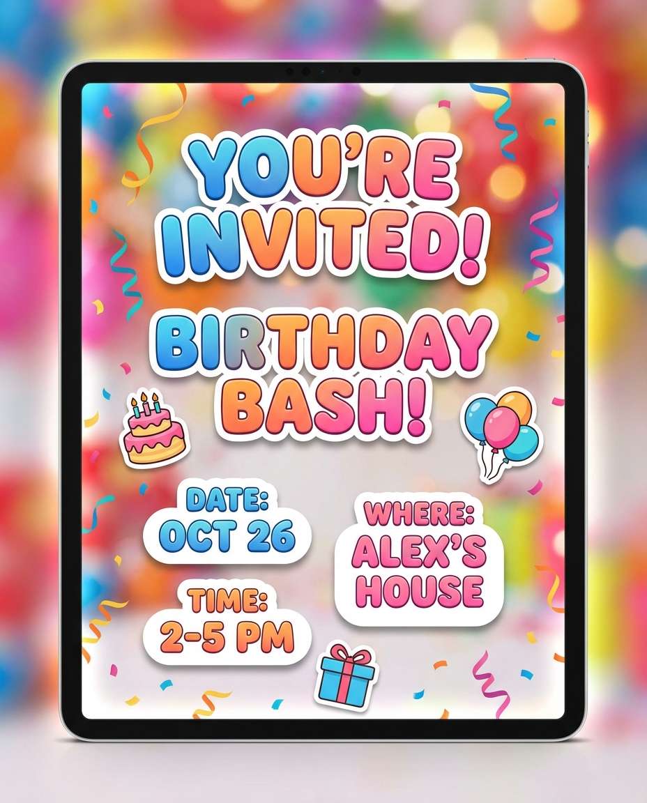 birthday party confetti photo