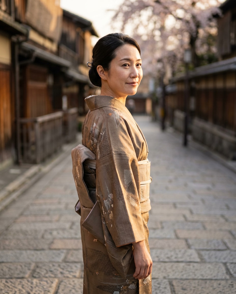 kimono street portrait photo
