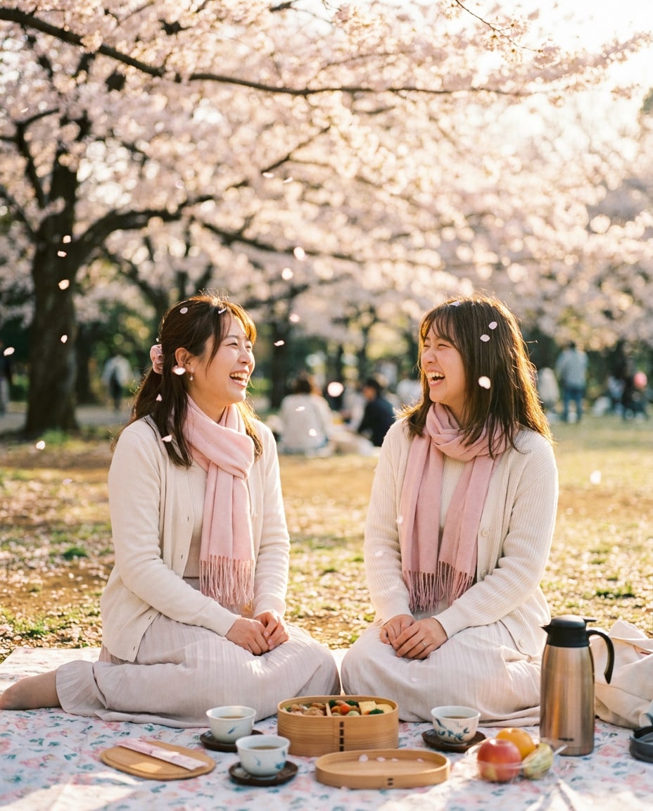 cherry blossom picnic photo
