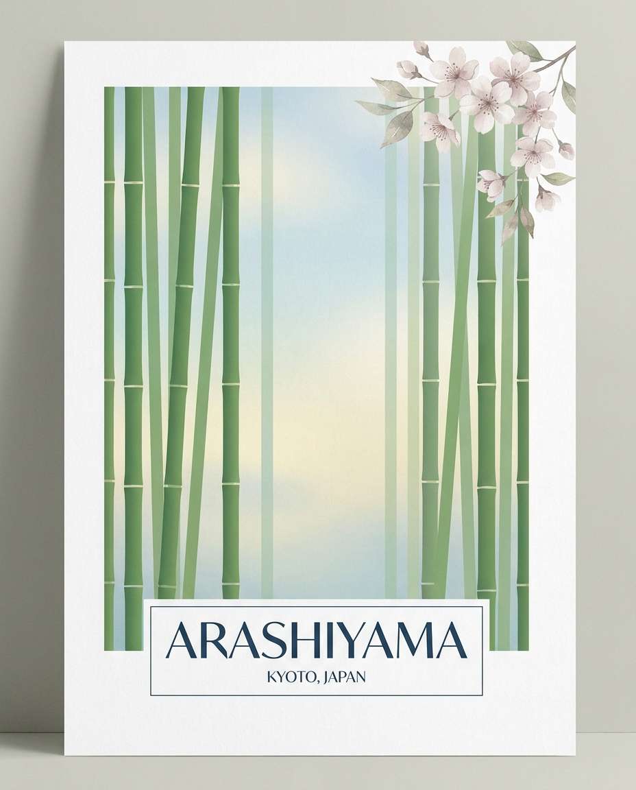 arashiyama bamboo path photo