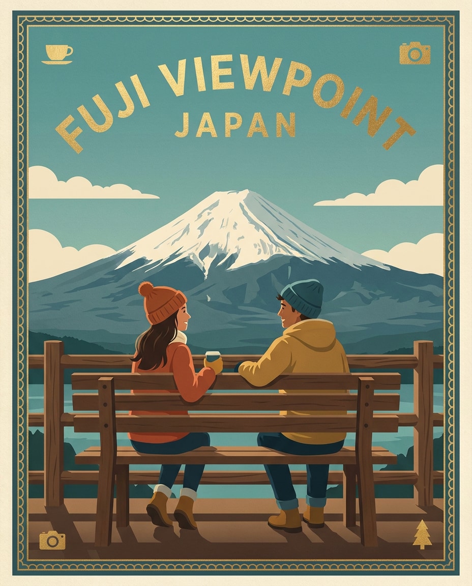 mt fuji couple photo