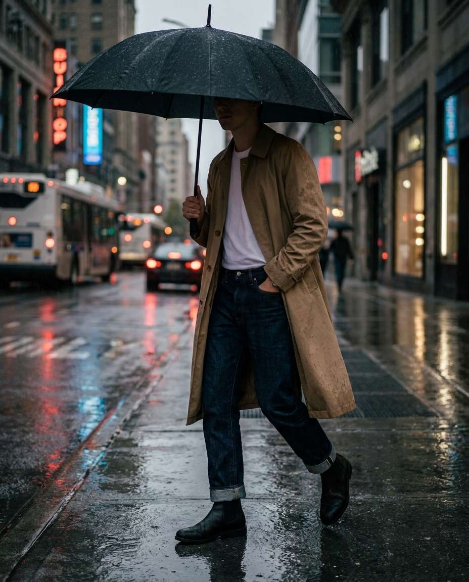 denim and trench photo