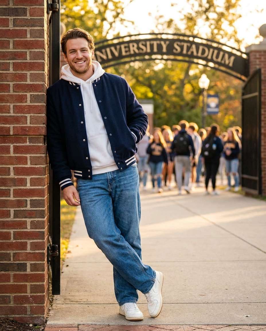 sporty varsity layer photo