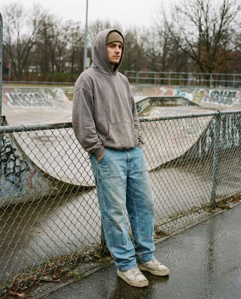 casual hoodie street photo