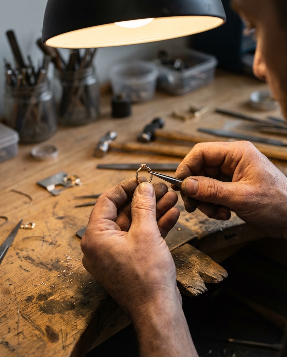 jeweler bench crafting photo