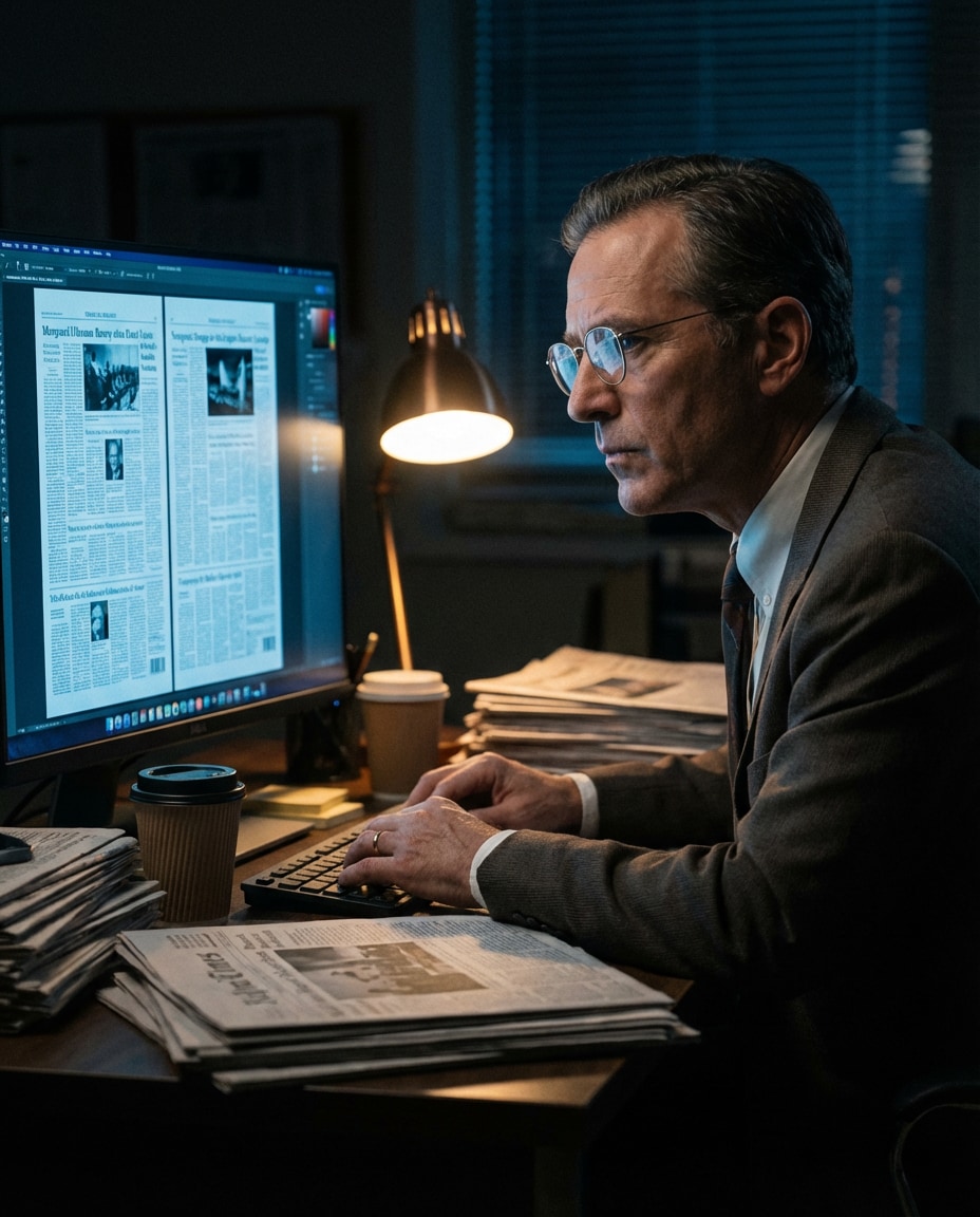 night editor portrait photo