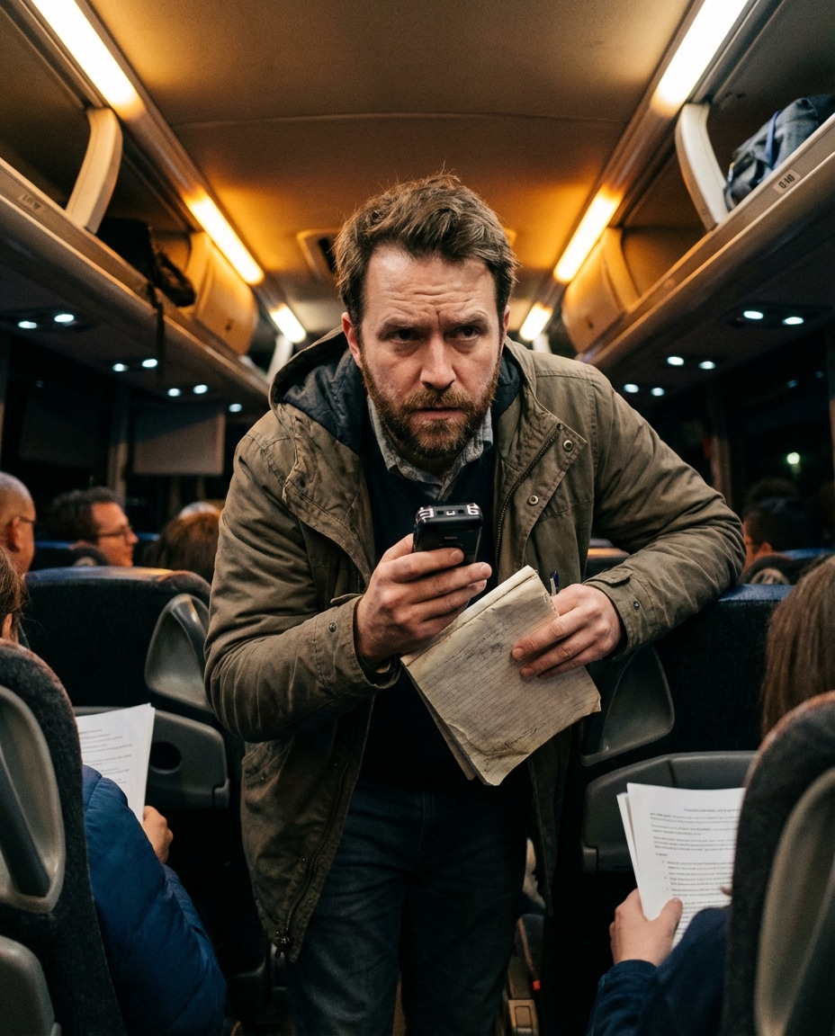 campaign bus interview photo