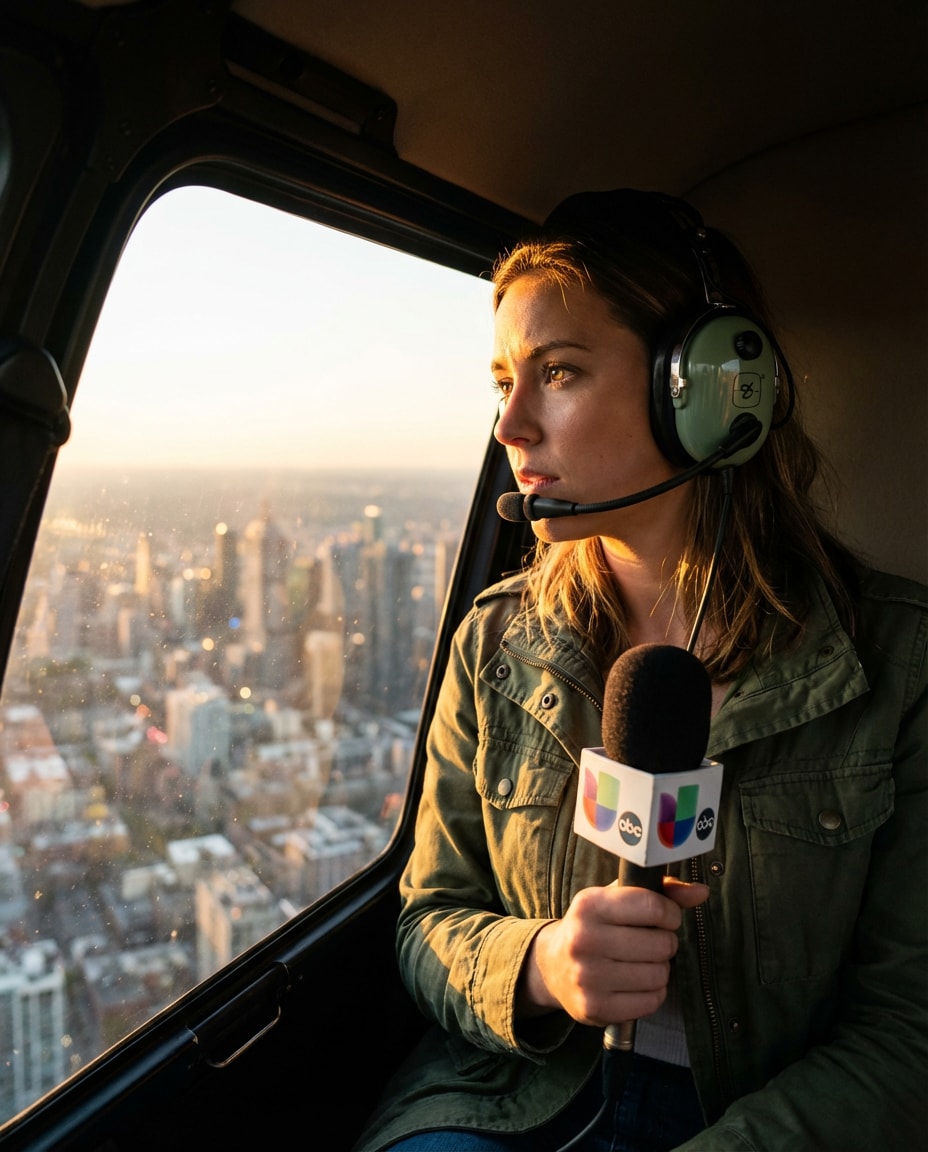 helicopter aerial reporter photo