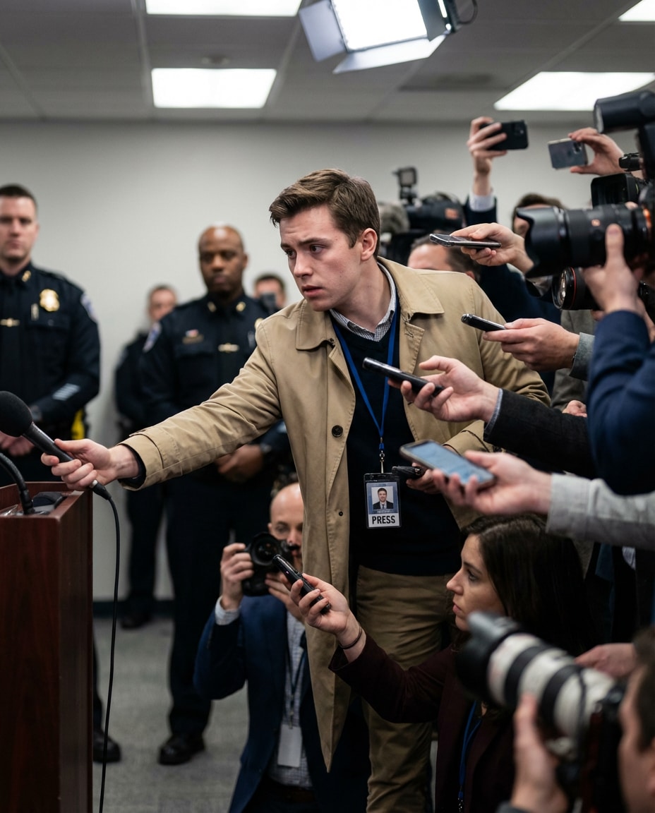 press conference scramble photo