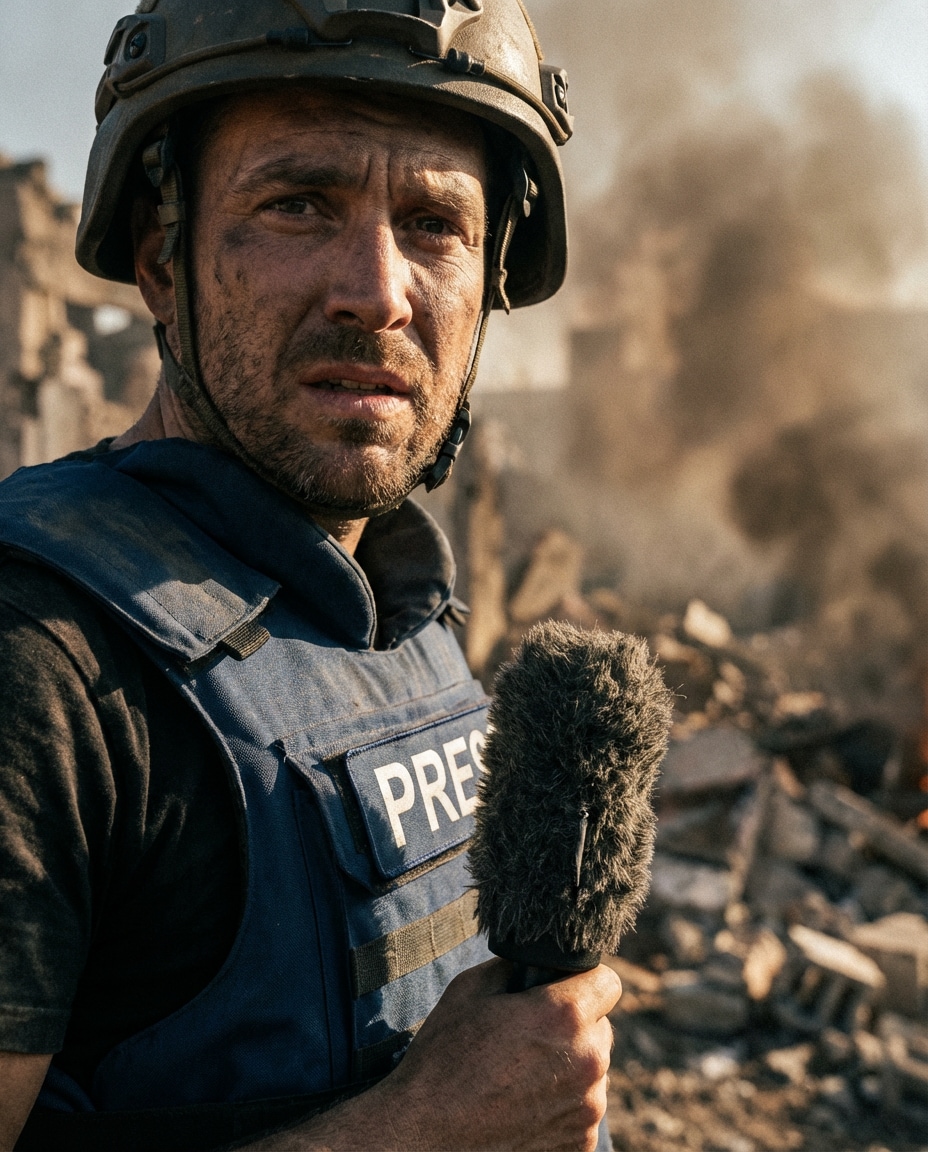 war zone field reporter photo