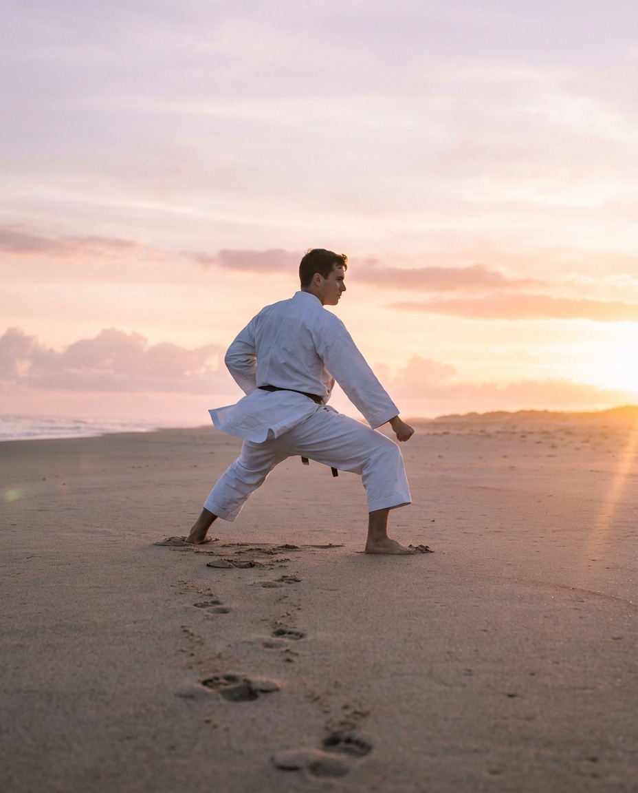 beach training sunrise photo