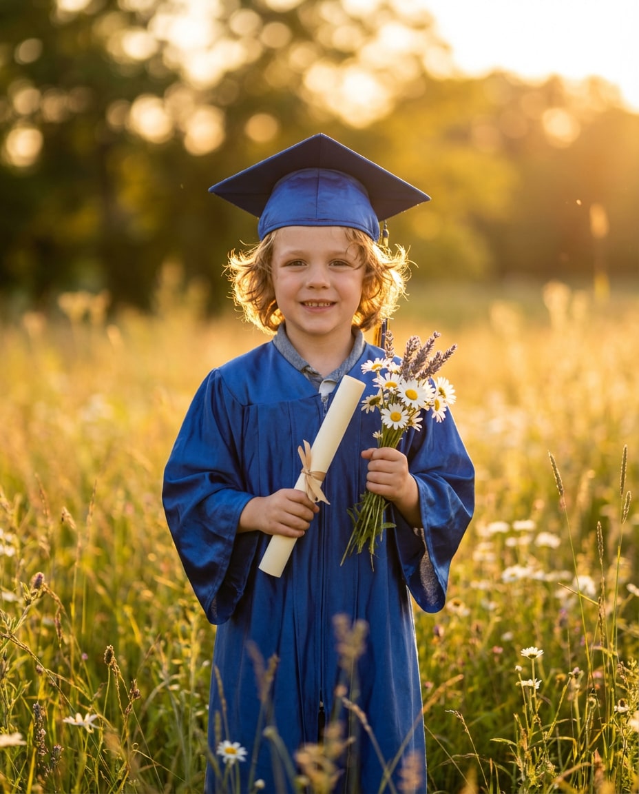 golden hour meadow photo