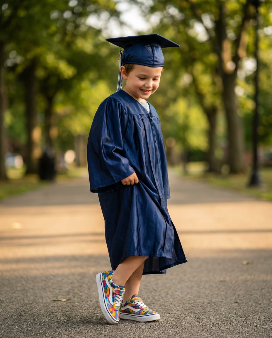 sneakers under gown photo