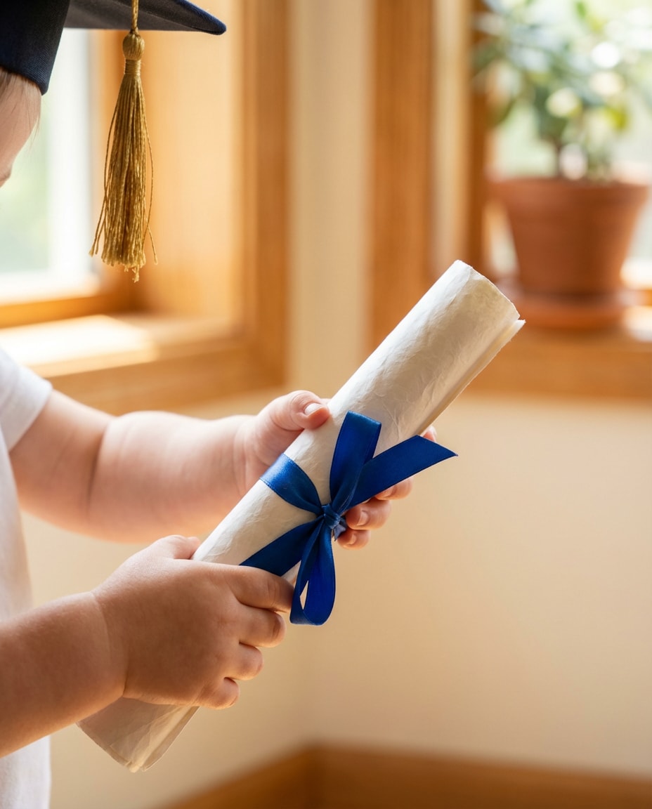 diploma hands closeup photo