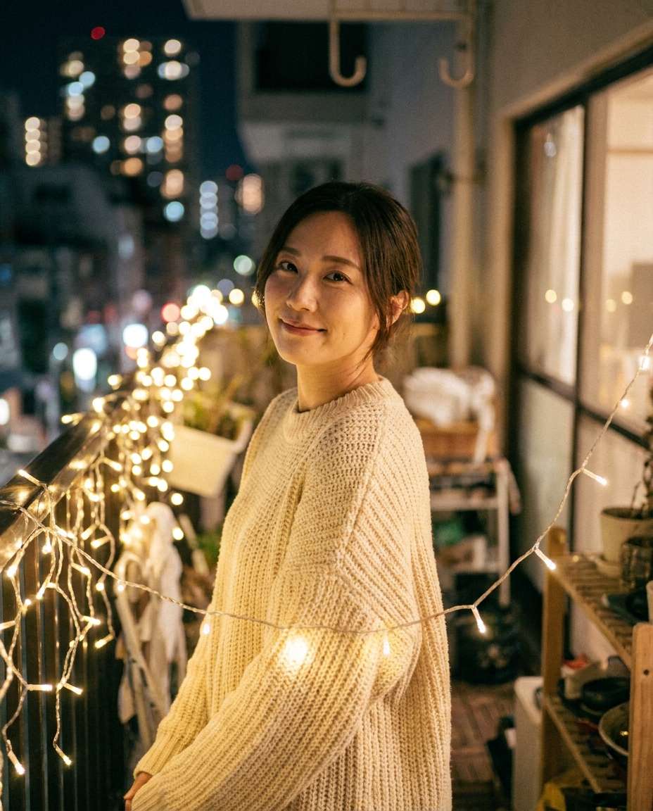 apartment balcony night photo