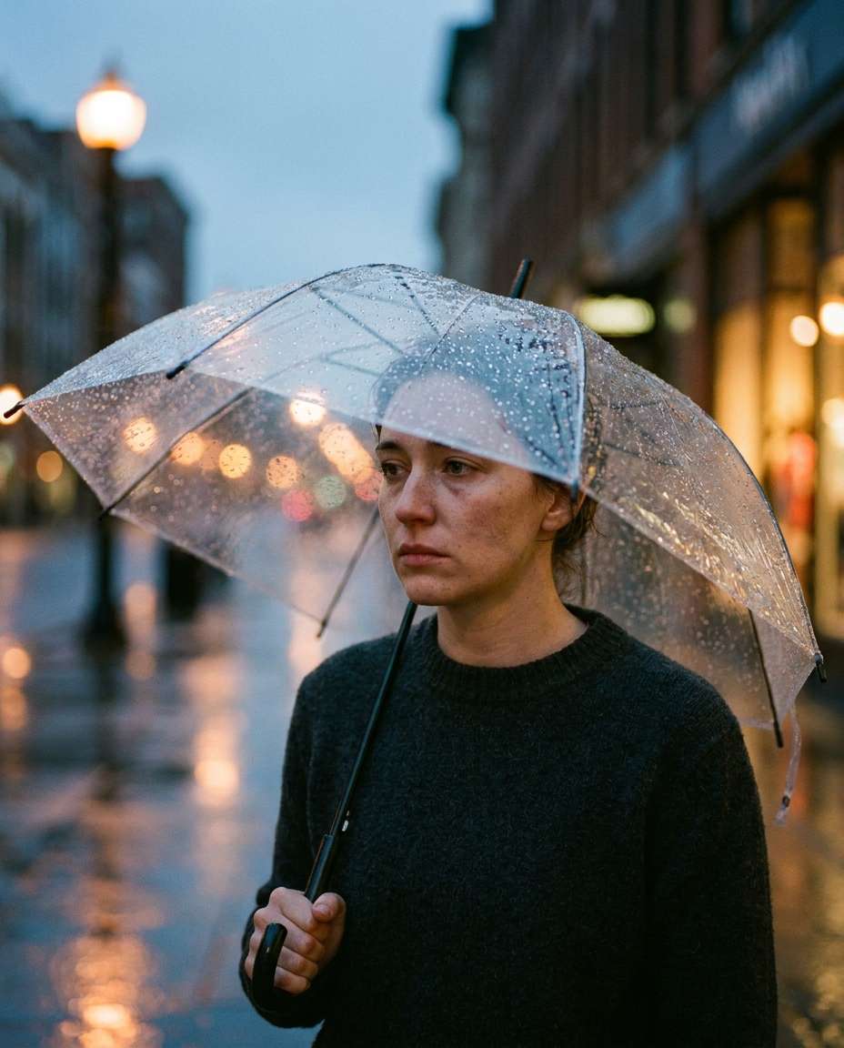 rainy umbrella shot photo