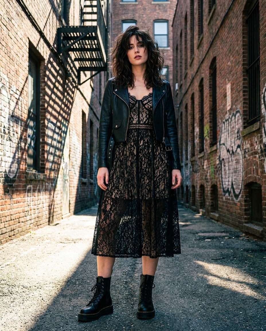 with leather jacket photo