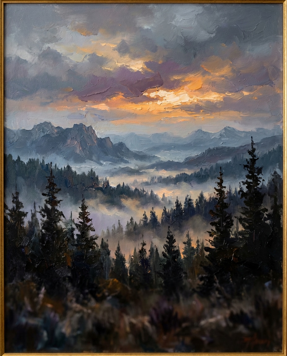 misty pine valley photo