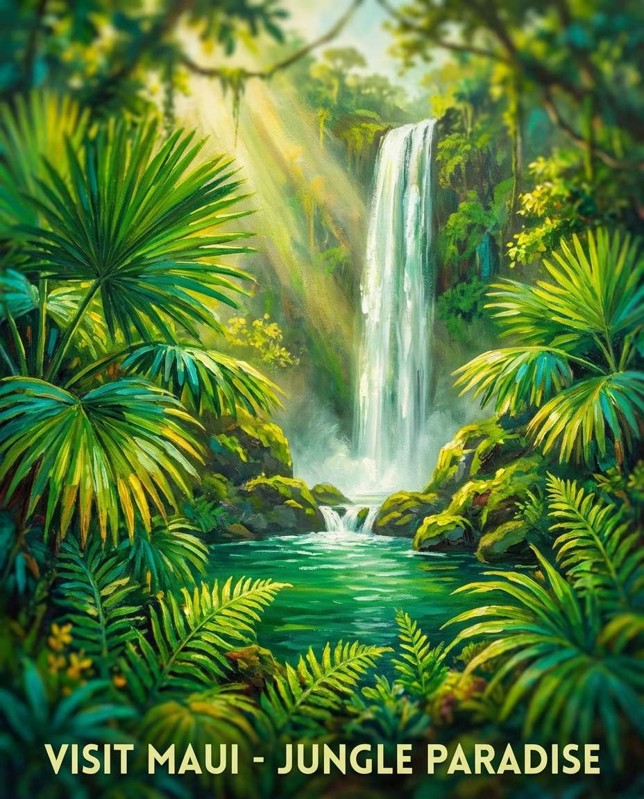 tropical waterfall photo