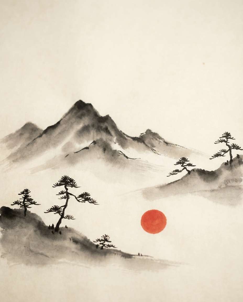 minimalist mountain ink photo