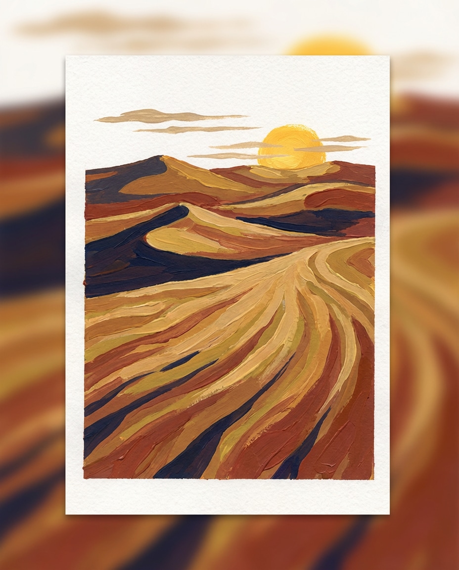 golden desert dunes photo