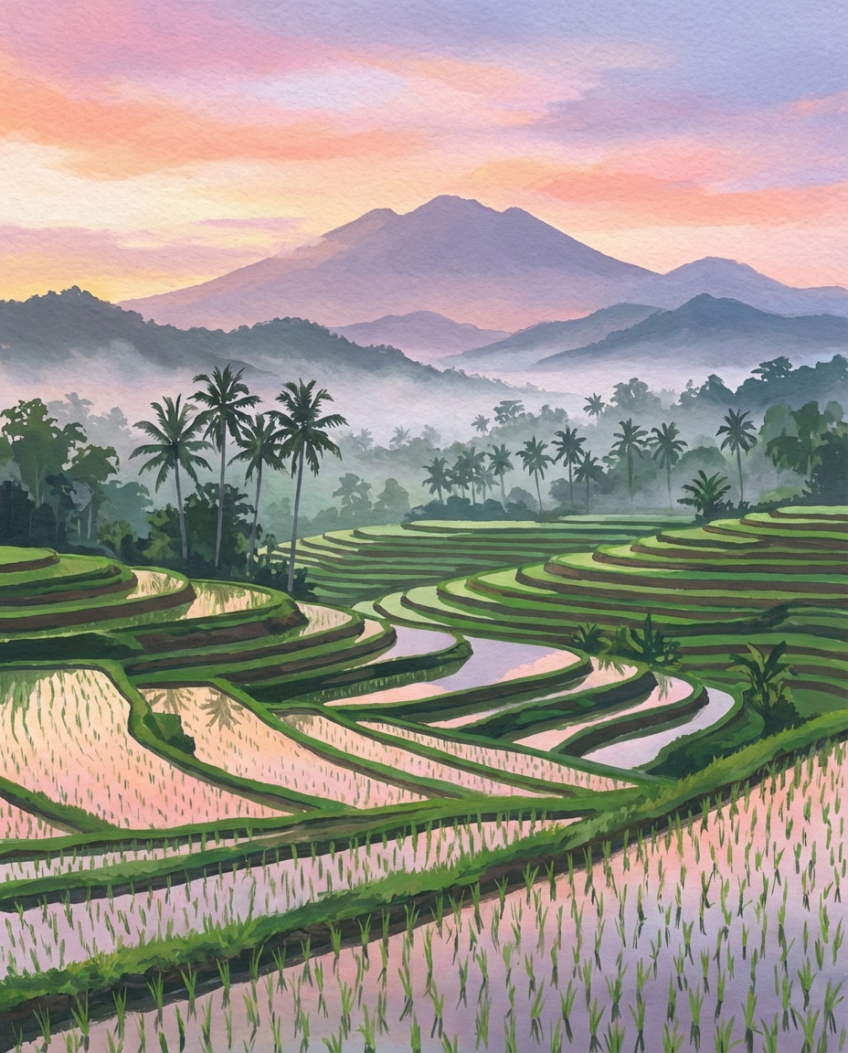rice terrace dawn photo