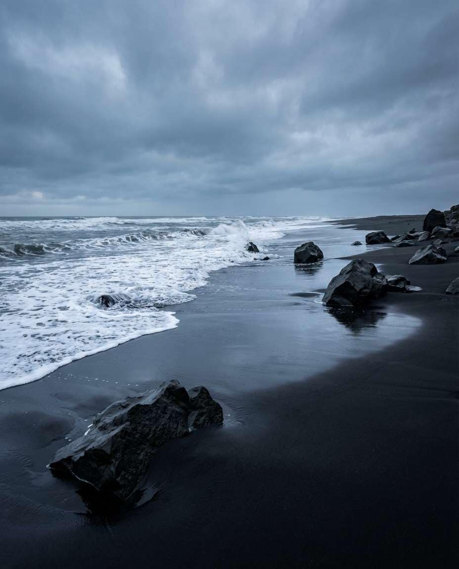 black sand surf photo