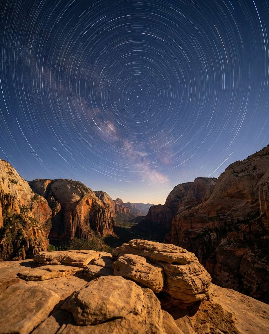 canyon star trails photo