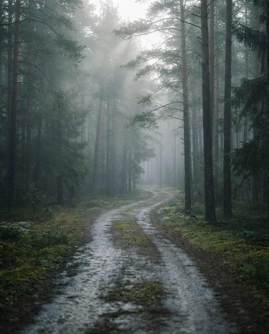 misty pine trail photo