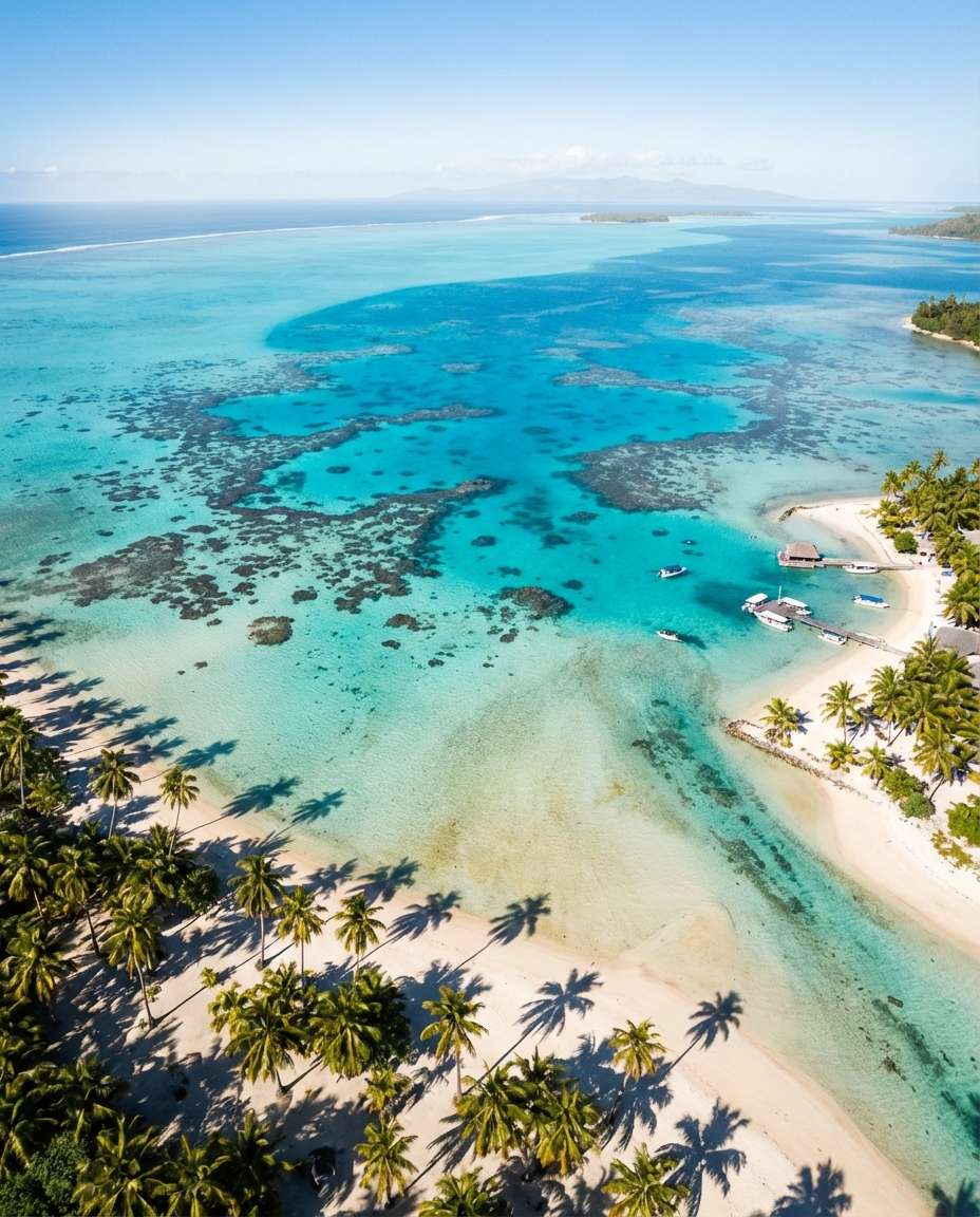 tropical lagoon aerial photo