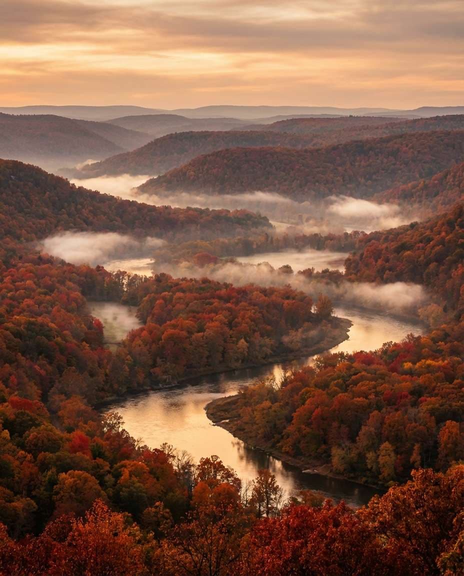 autumn valley layers photo