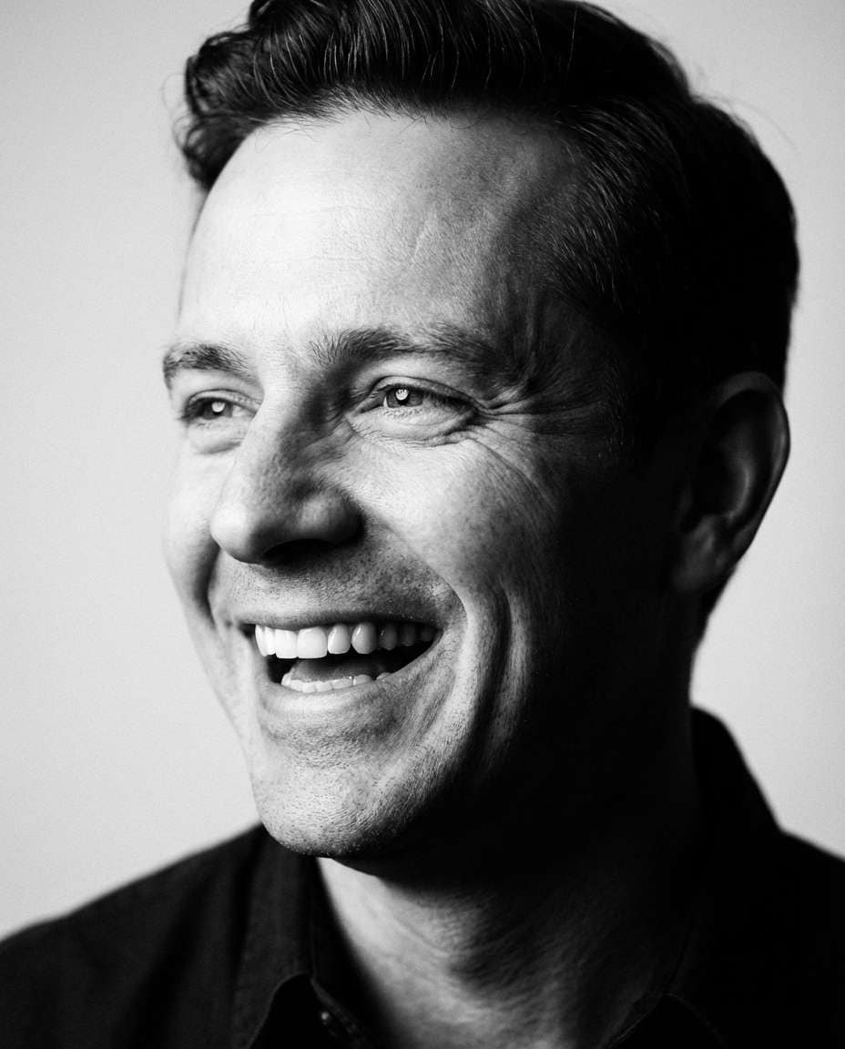 black and white laugh photo