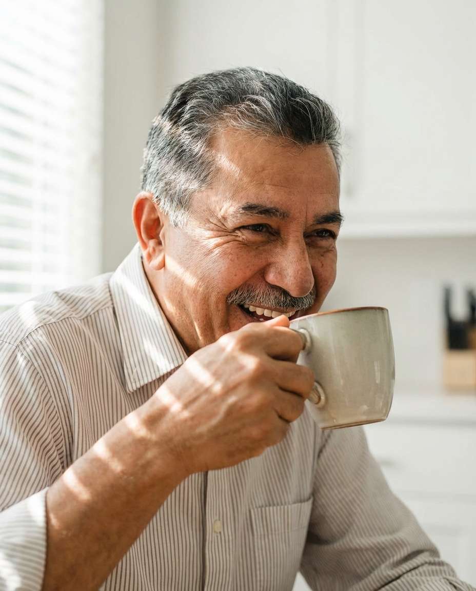 kitchen morning laugh photo