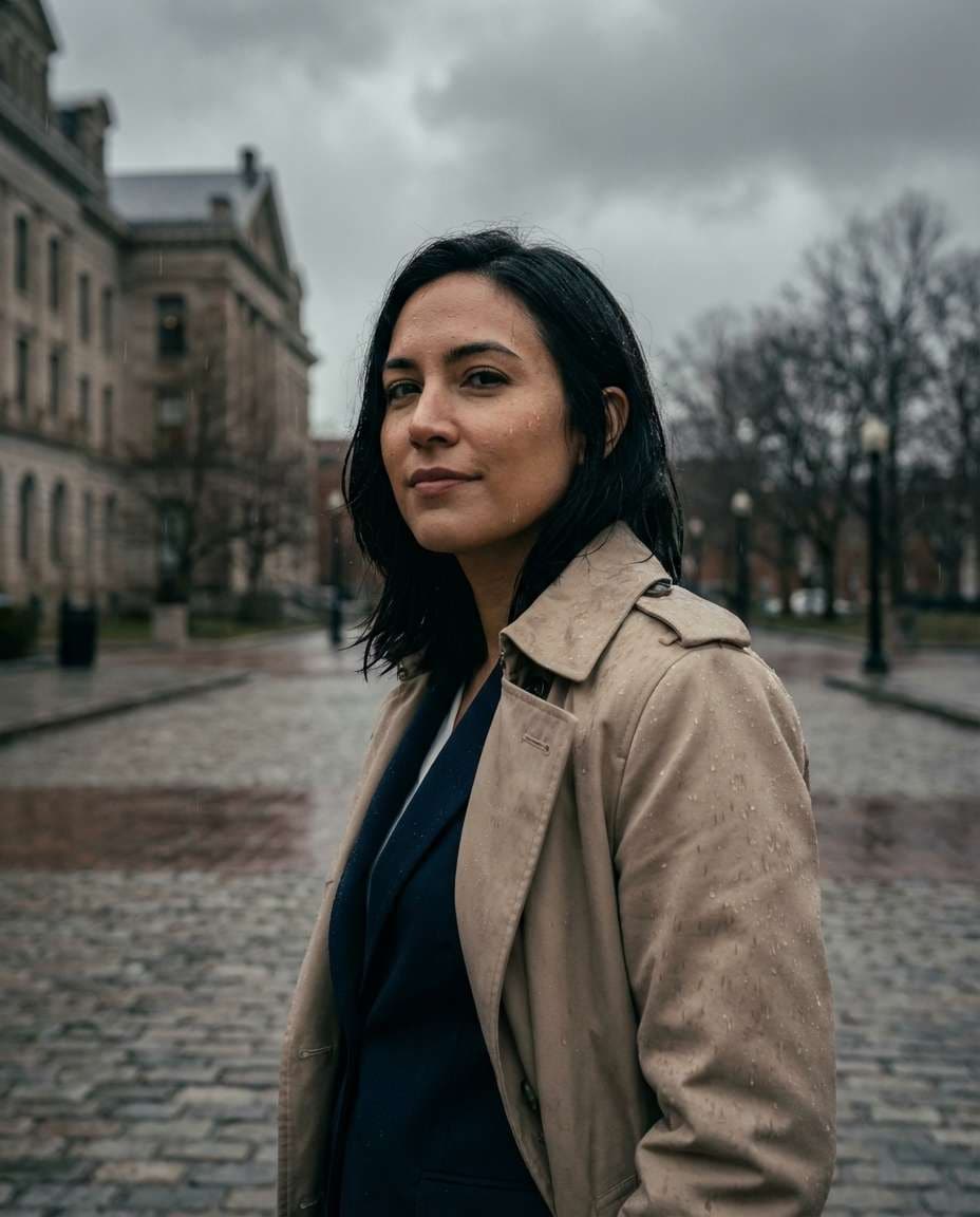 rainy trench editorial photo