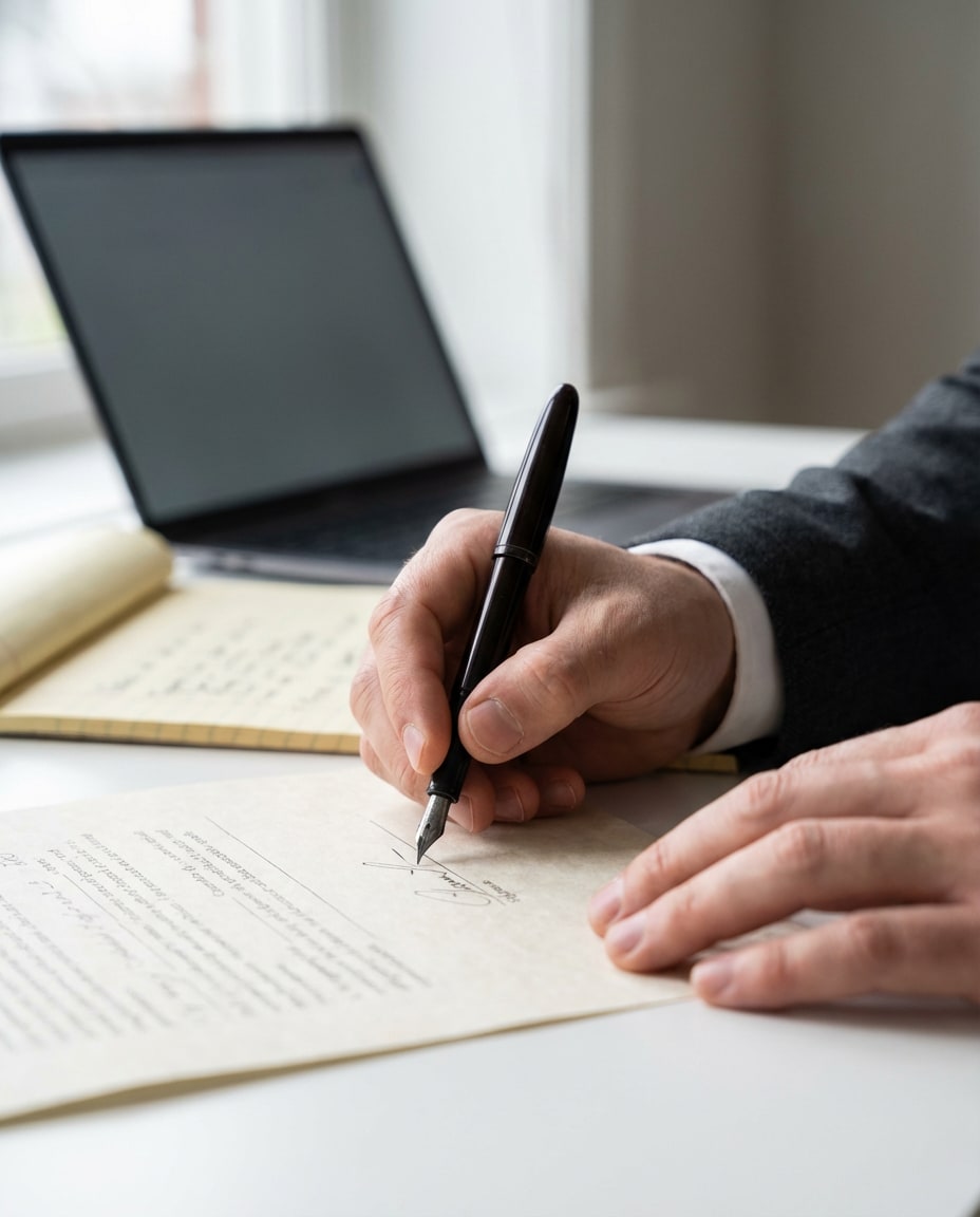 contract signing closeup photo