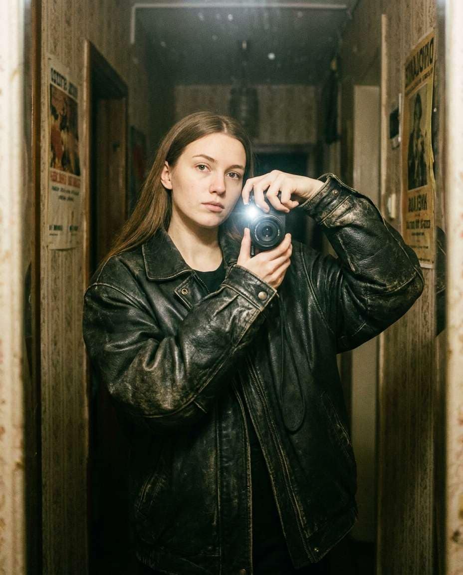 retro film flash photo