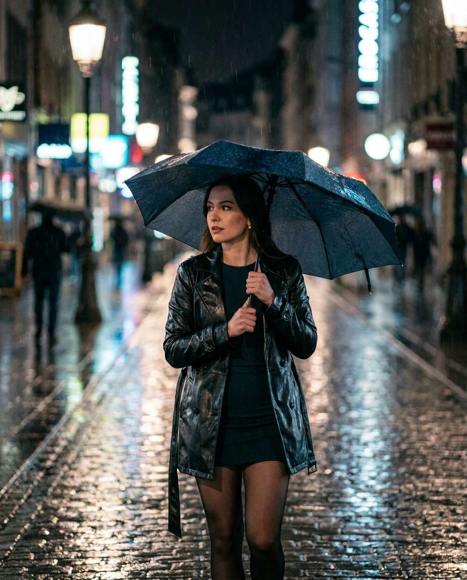 rainy city glam photo