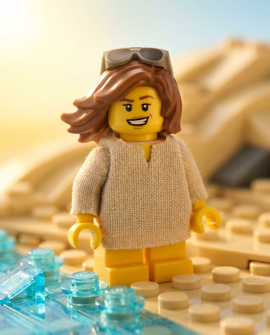 beach sunlit portrait photo