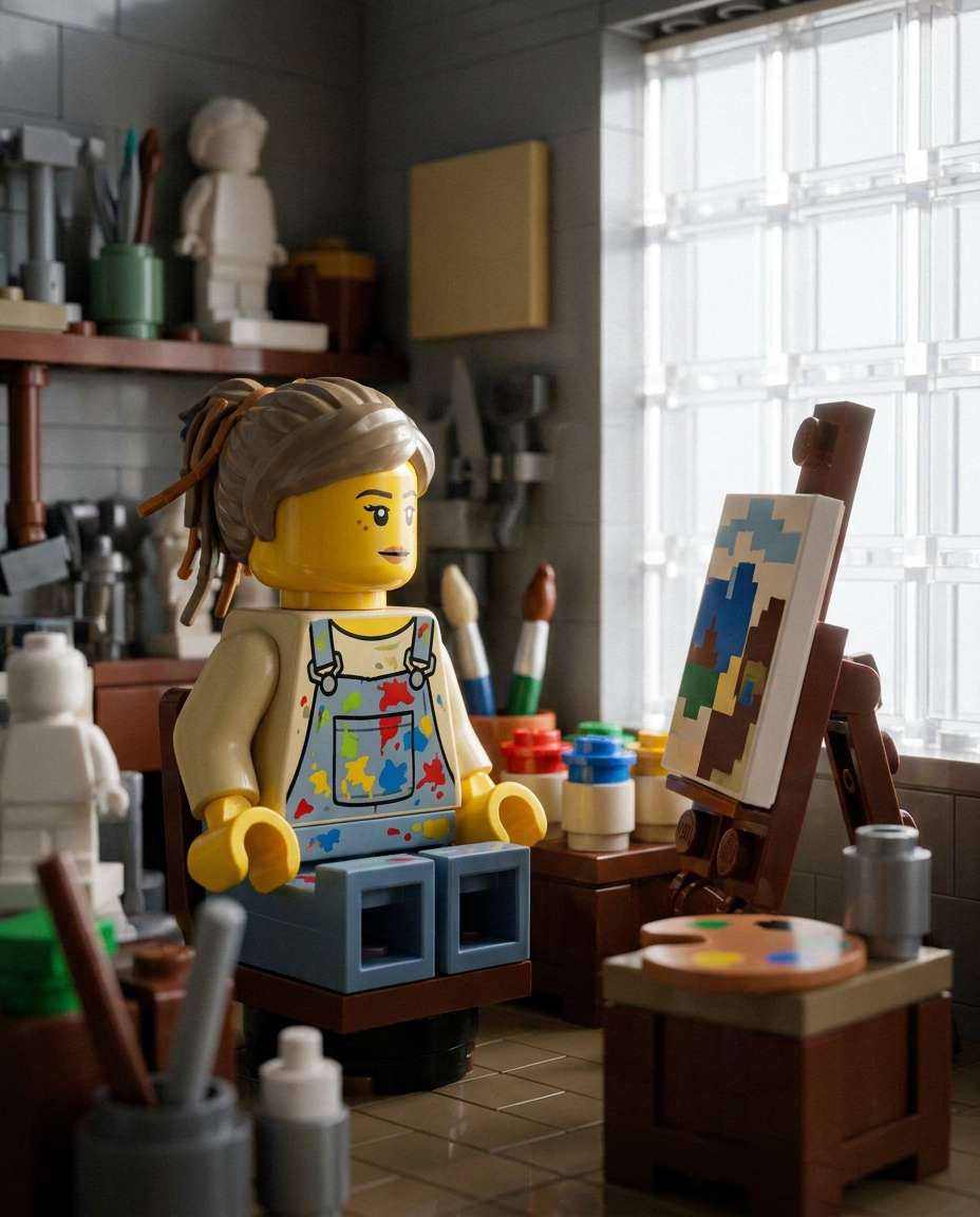painter studio messy photo
