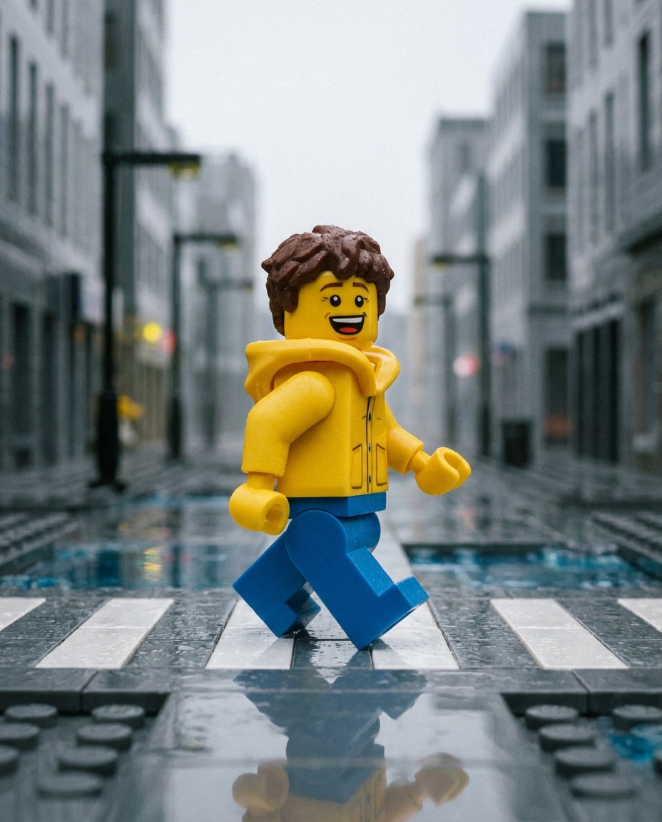 raincoat street candid photo