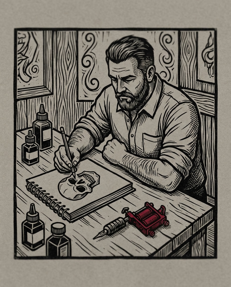 tattoo artist studio photo