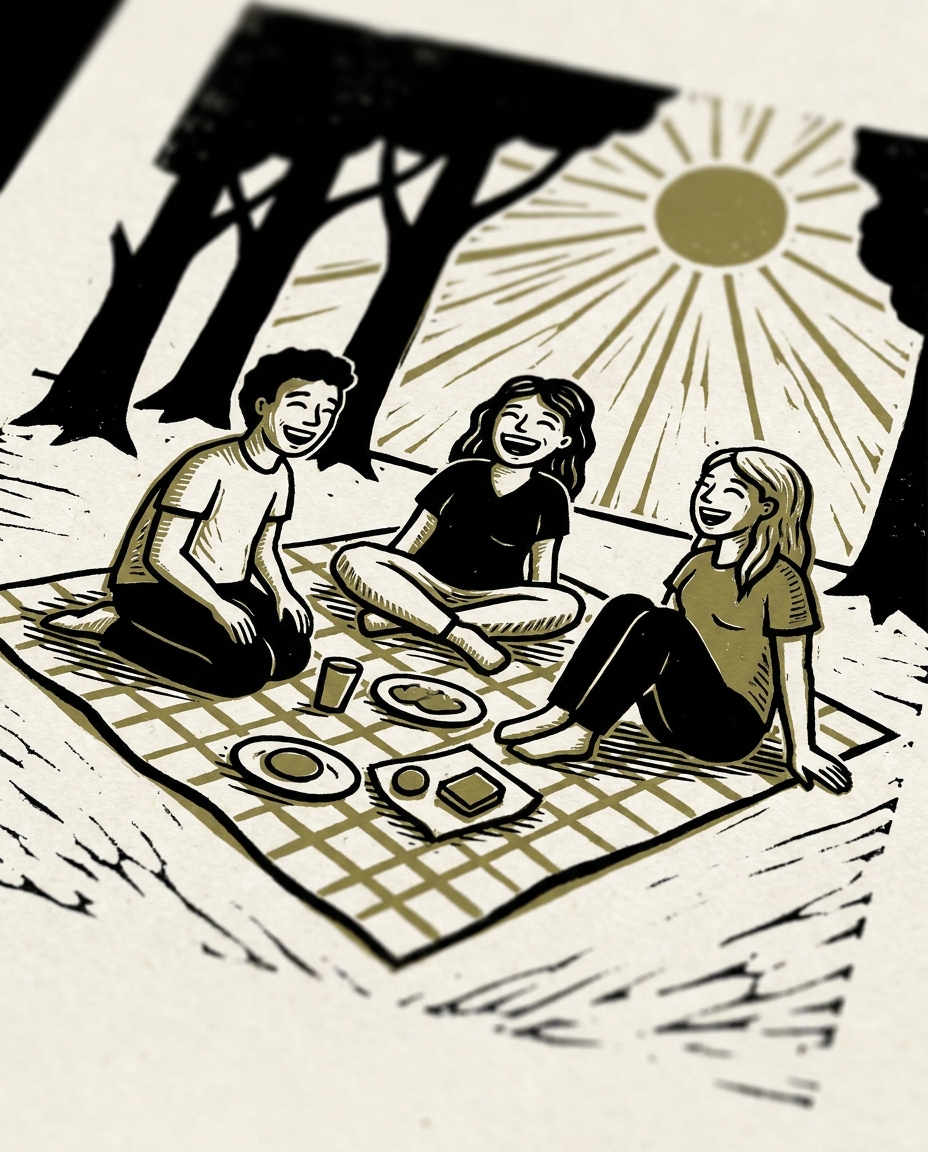 friends picnic poster photo