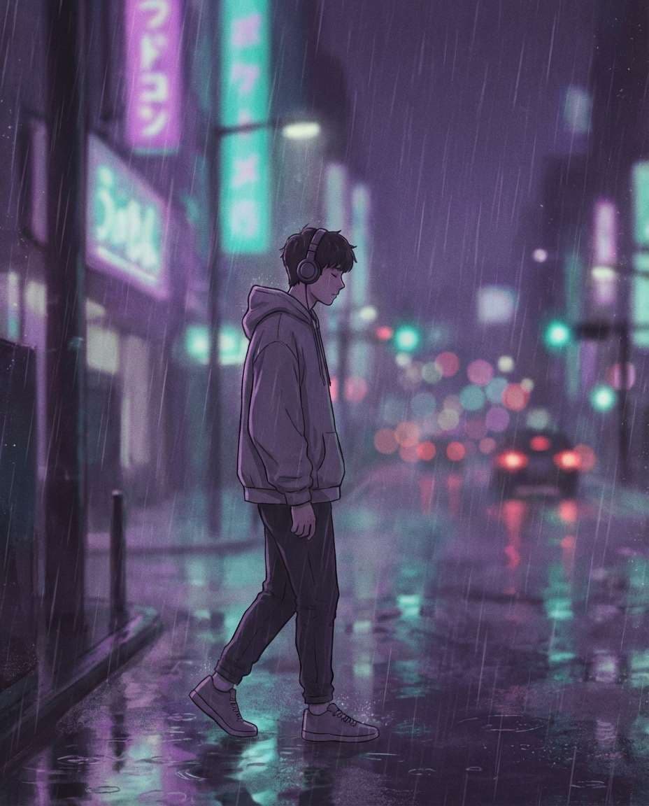 neon night walk photo