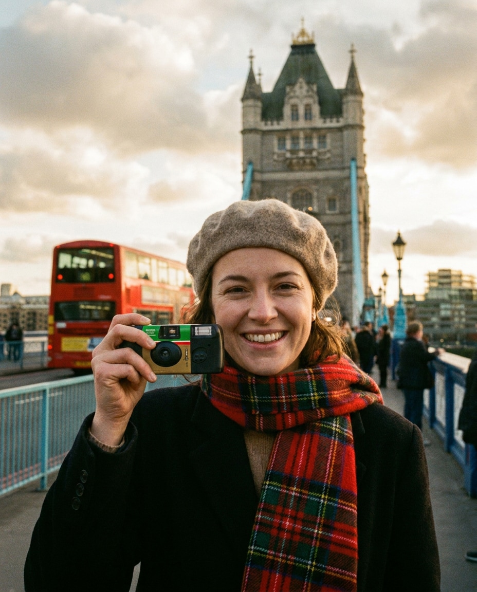 vintage film tourist photo