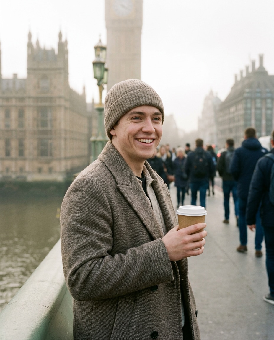 coffee walk candid photo