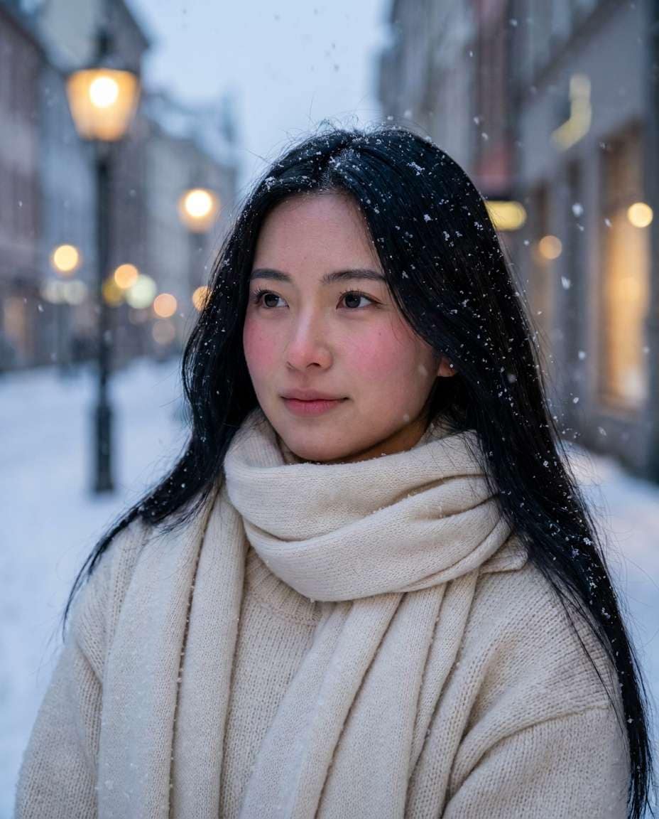 snowy dark contrast photo